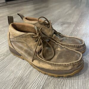TWISTED X MEN'S CHUKKA DRIVING MOCS BROWN LEATHER SHOES SZ 11 M